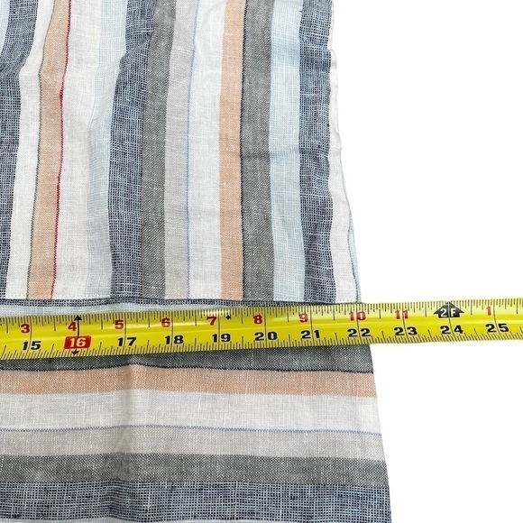 YEST Multi Stripe Short Sleeve Linen Blouse NWT - Picture 8 of 9